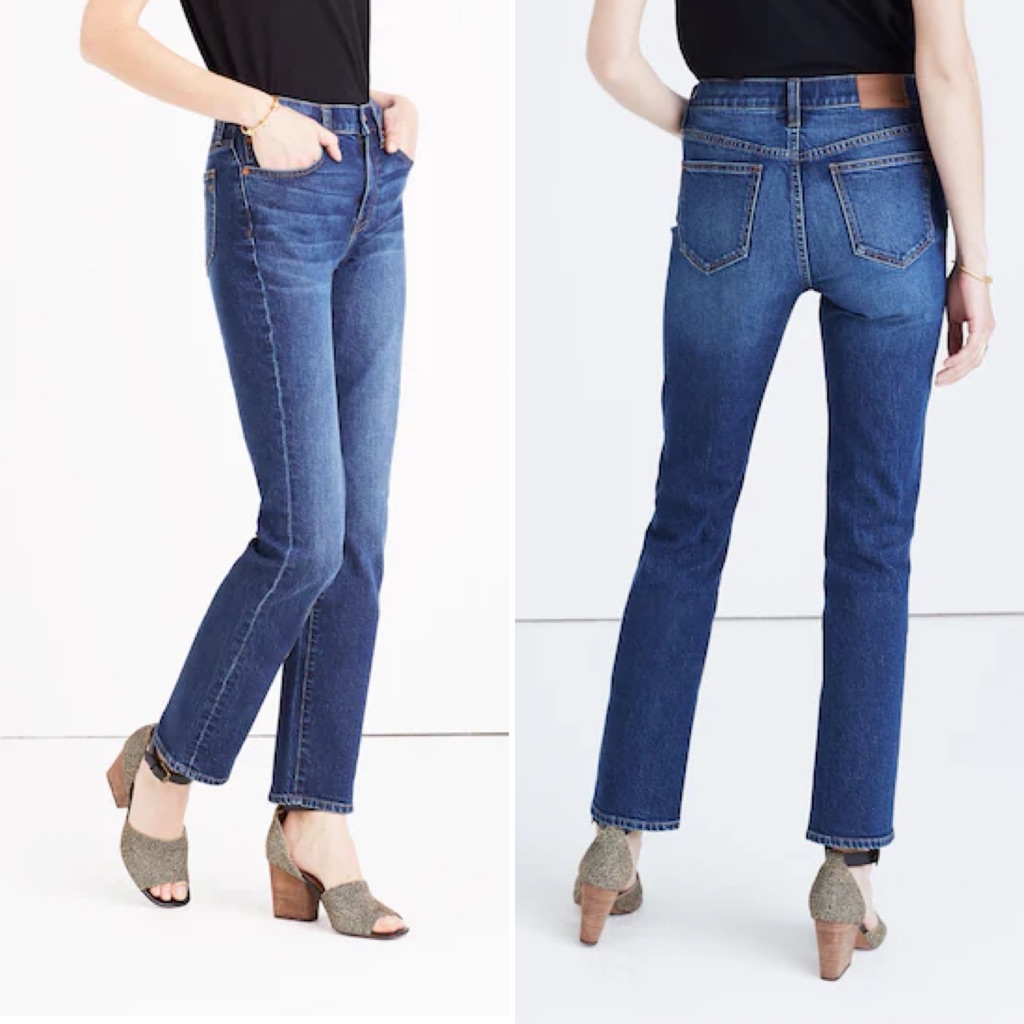 Madewell Cruiser Straight Jeans Dark Wash Hidden Button Fly Size 24